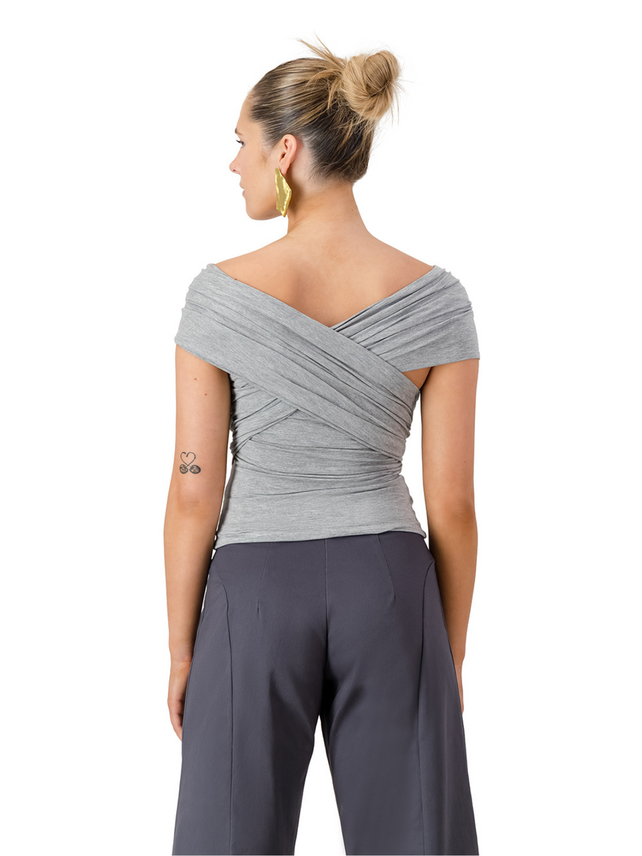 Grey Iris Wrap Top – Industrie Africa Grey Iris Wrap Top – Industrie Africa
