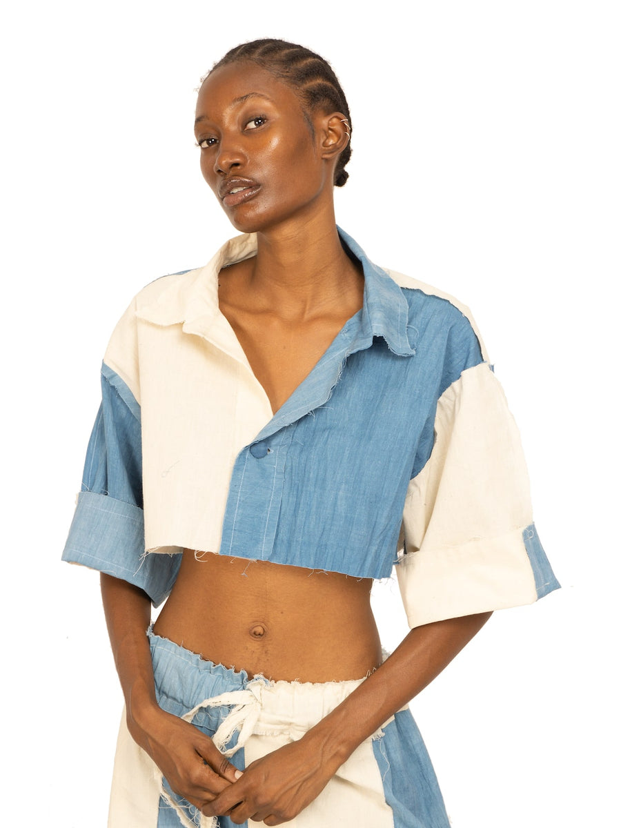 Kente/african Print Raw Cut Crop Top Black -  Canada