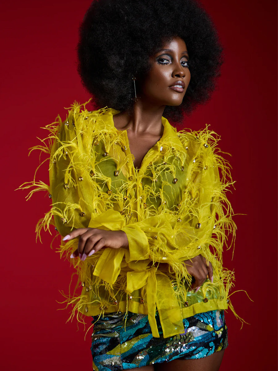 Zina Feather Top – Industrie Africa