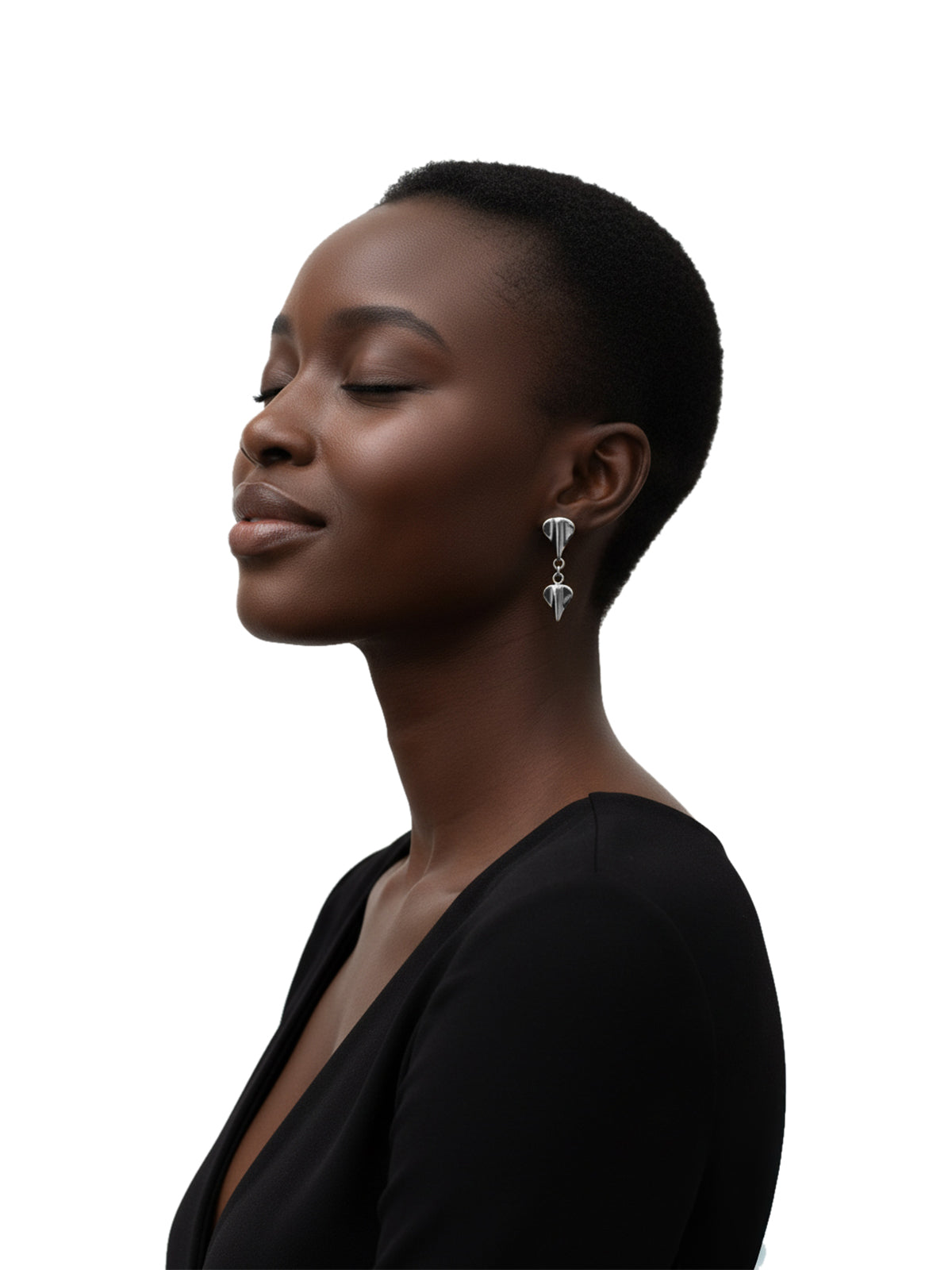 Silver Tembo Two-Drop Earrings