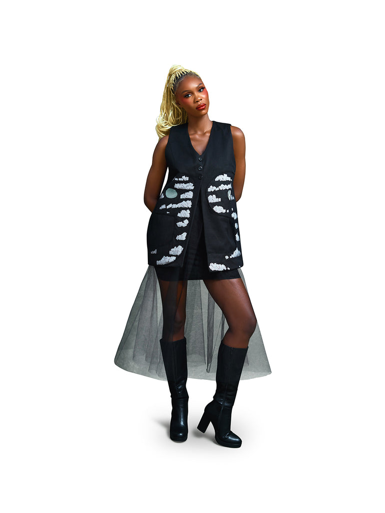 Cloud Noir Vest Dress