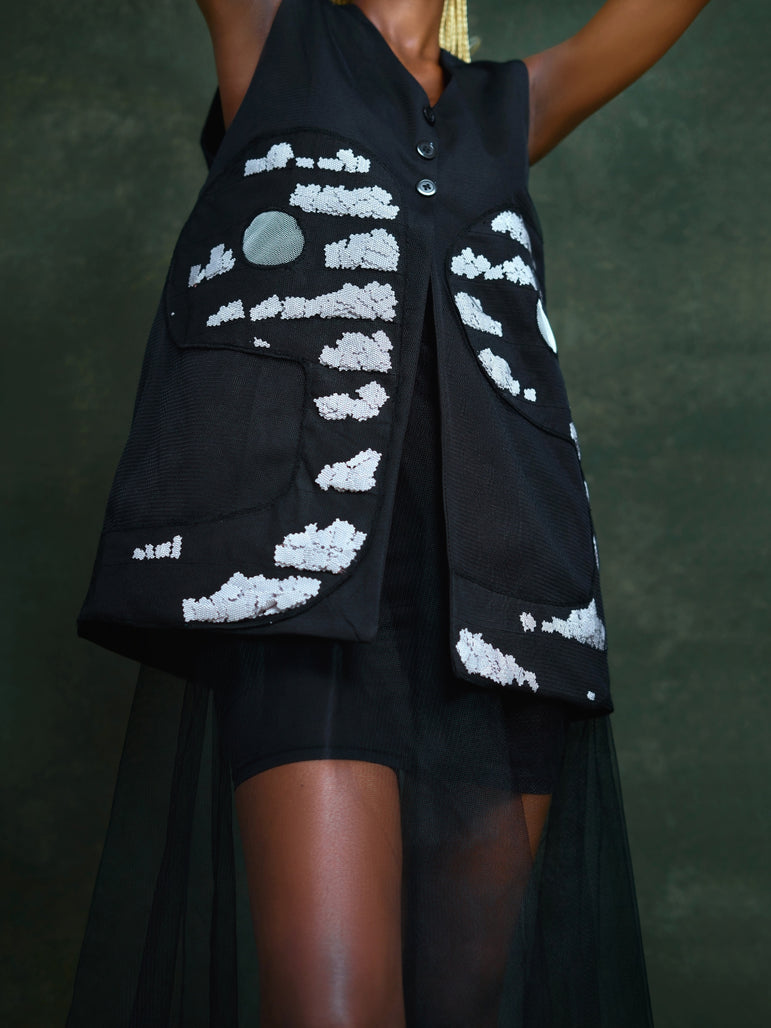 Cloud Noir Vest Dress