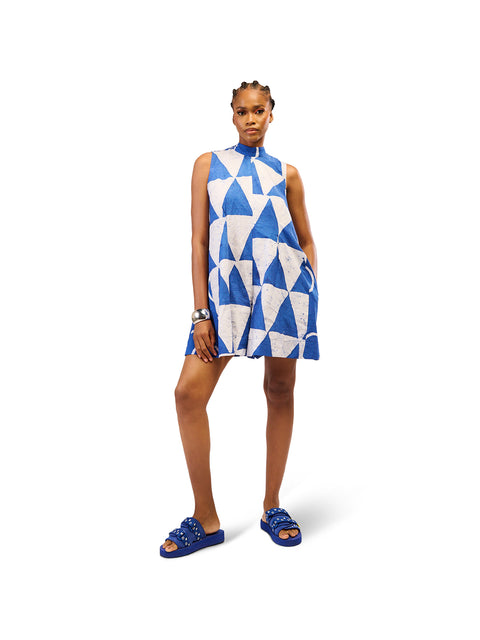 Blue and White Playsuit