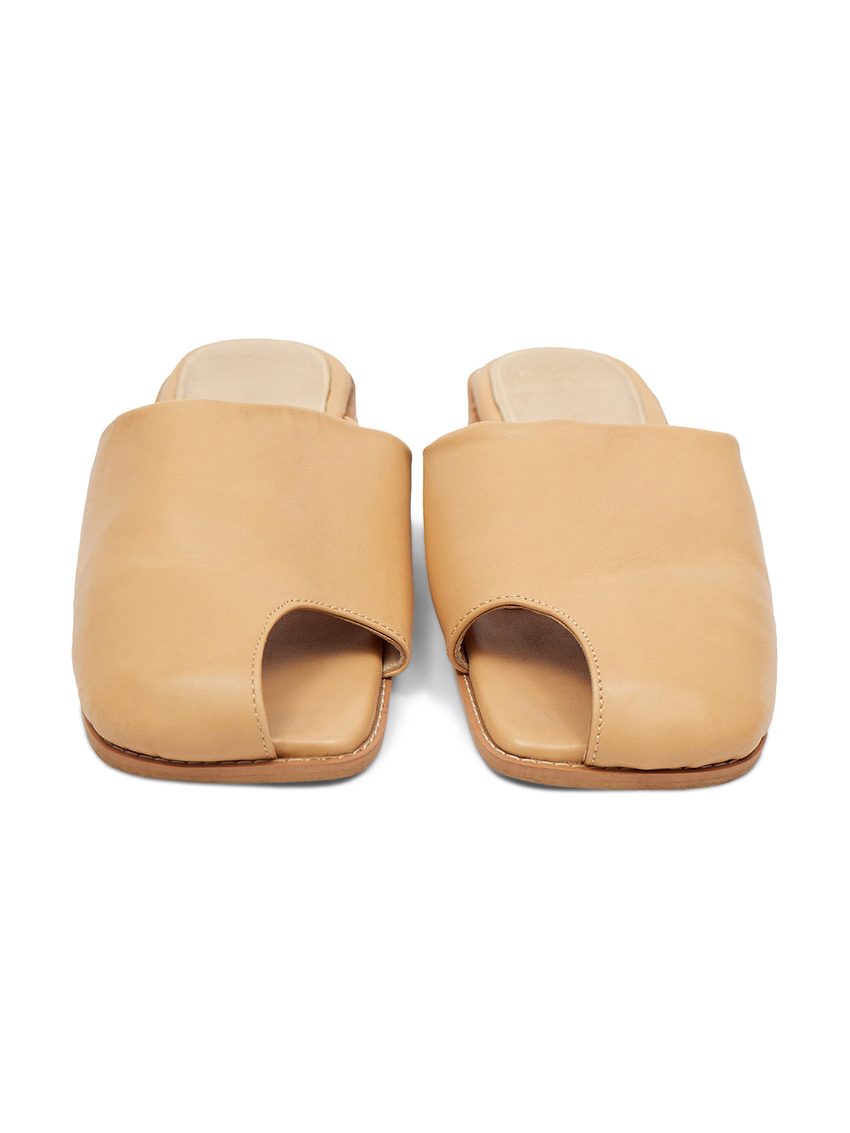 Beige Open-Toe Flats – Industrie Africa - Main Image