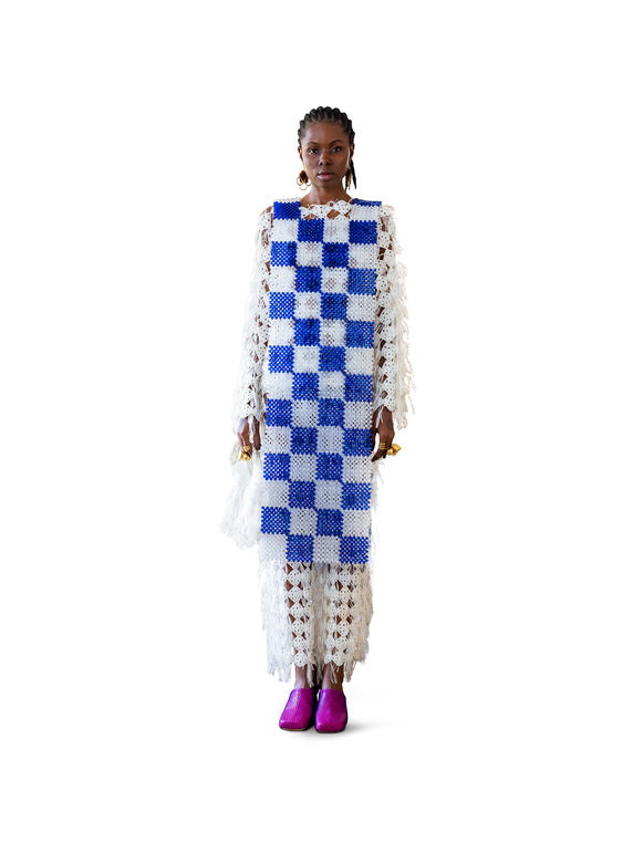 White Crochet Fringed Pants