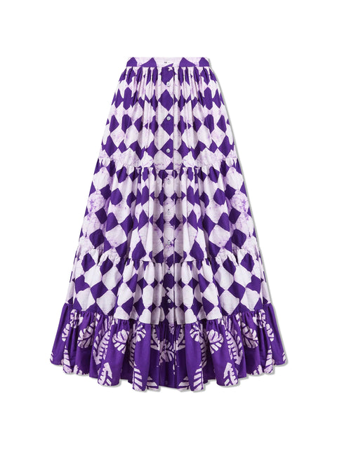 Crossroads Print Tiered Skirt