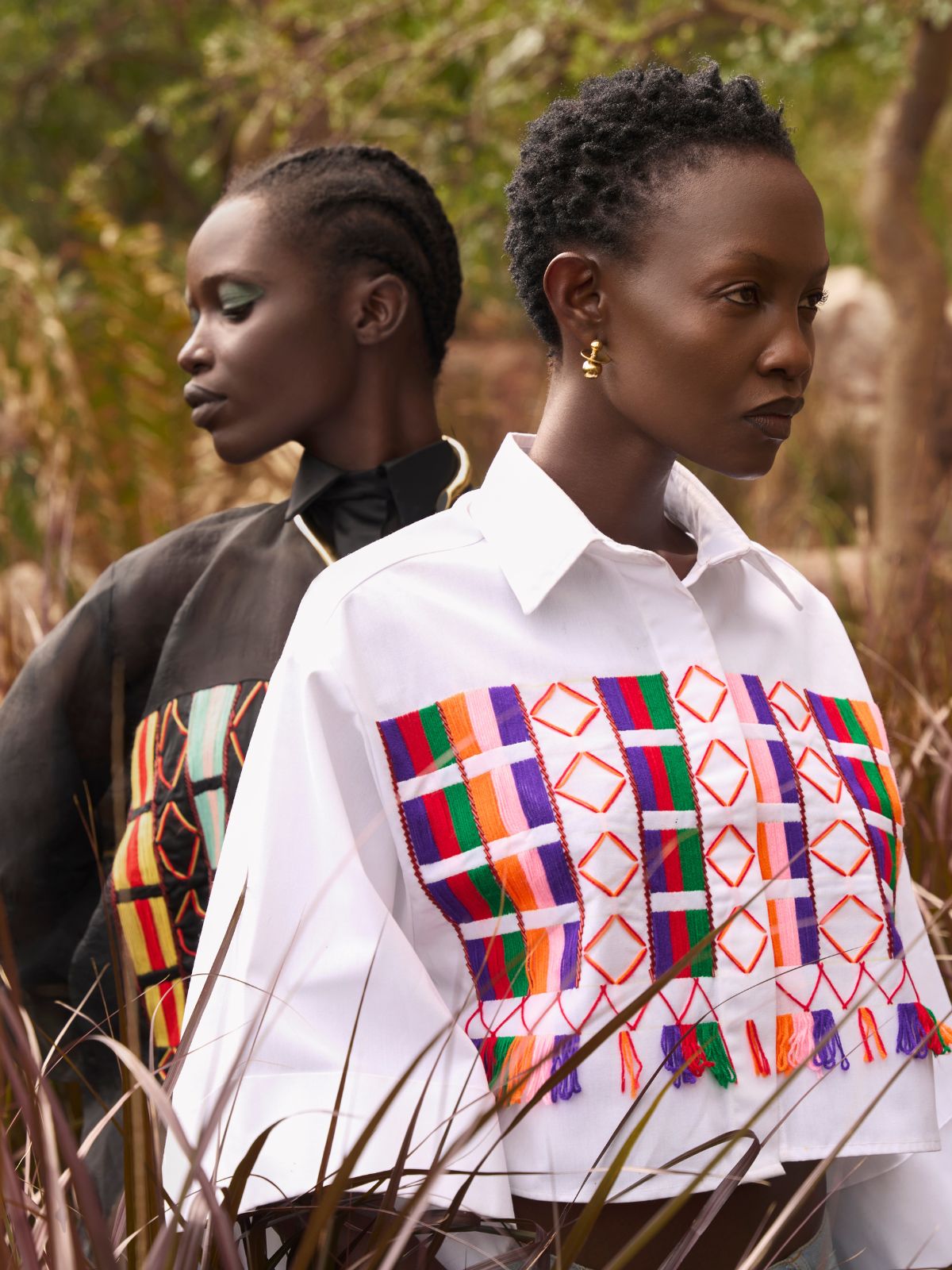 White Fulani Embroidered Crop Top