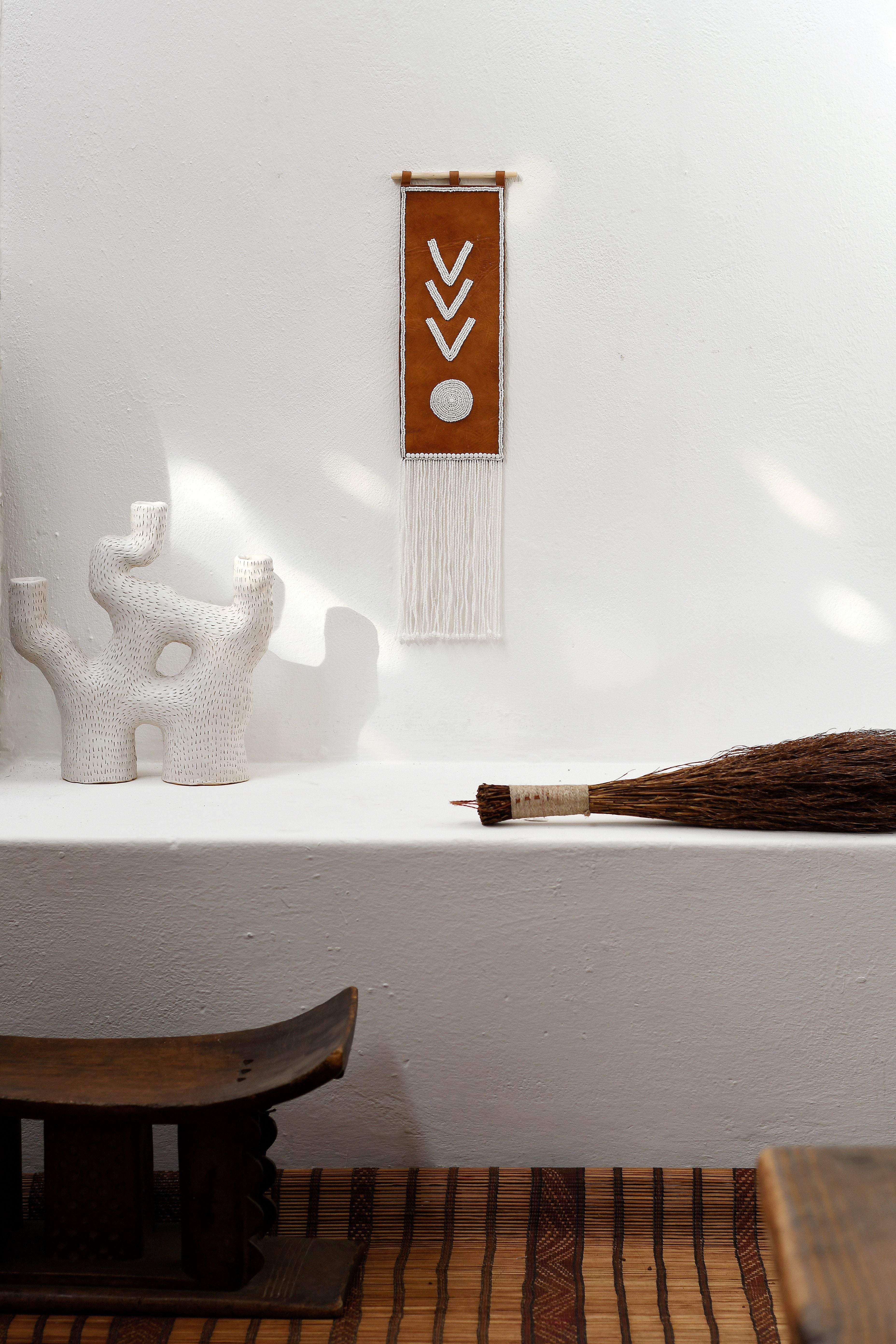 Triple V Leather Wall Hanging