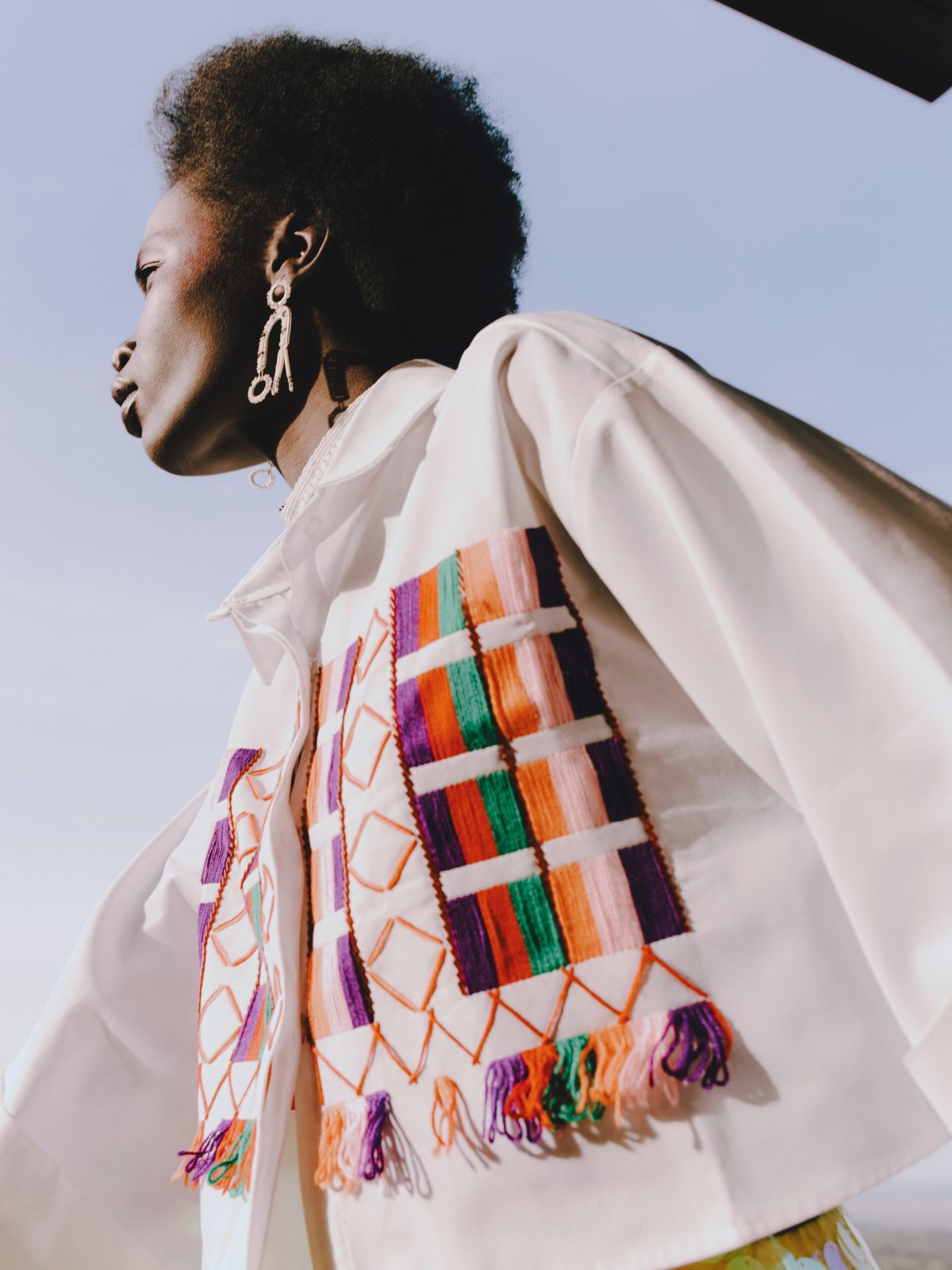 White Fulani Embroidered Crop Top