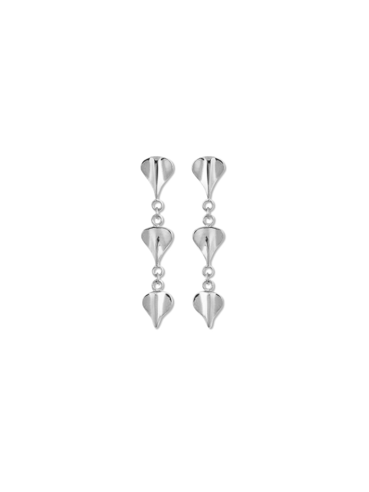 Silver Tembo Three-Drop Earrings