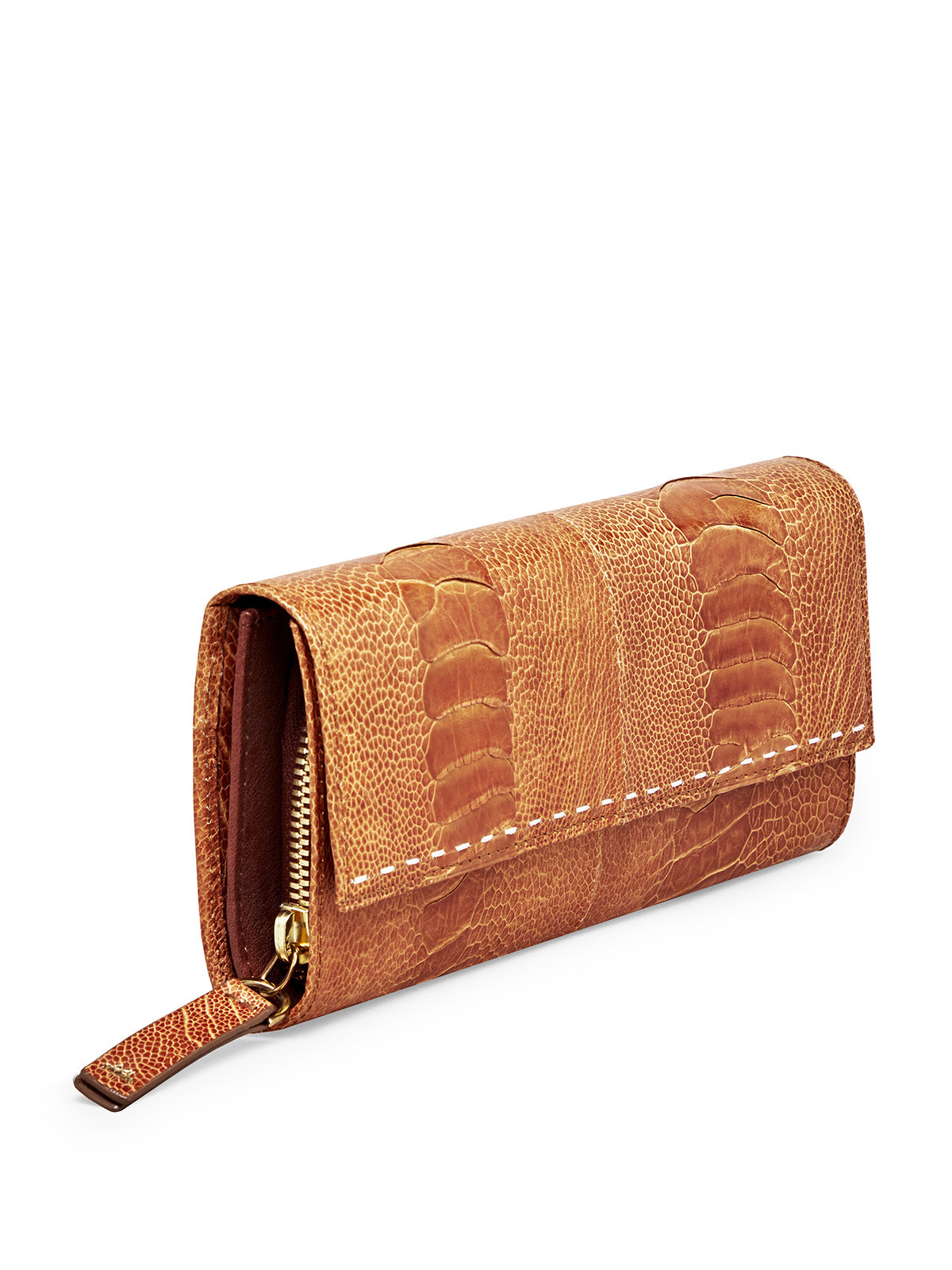 Burnt Amber Zip Around Wallet