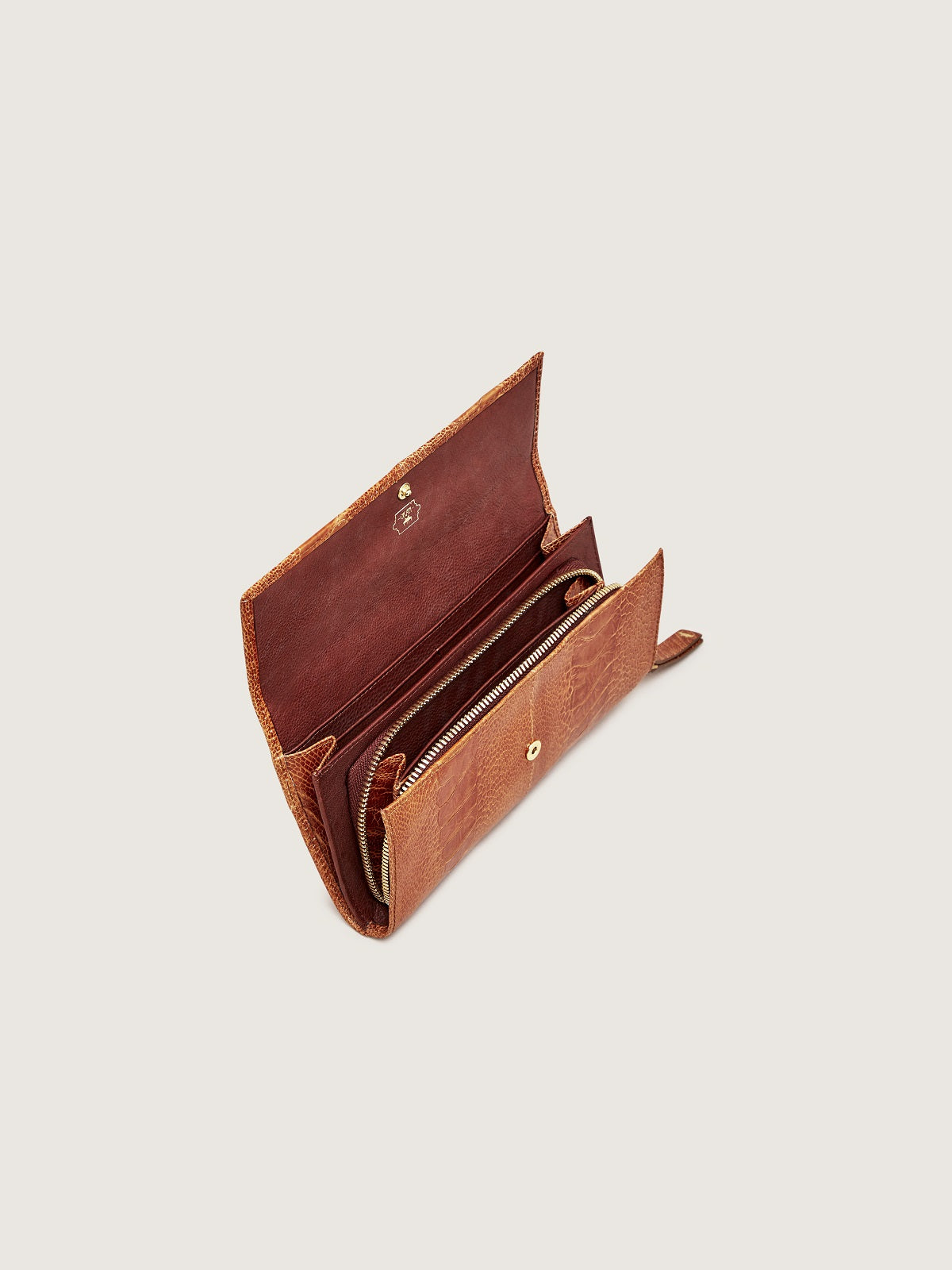 Burnt Amber Zip Around Wallet