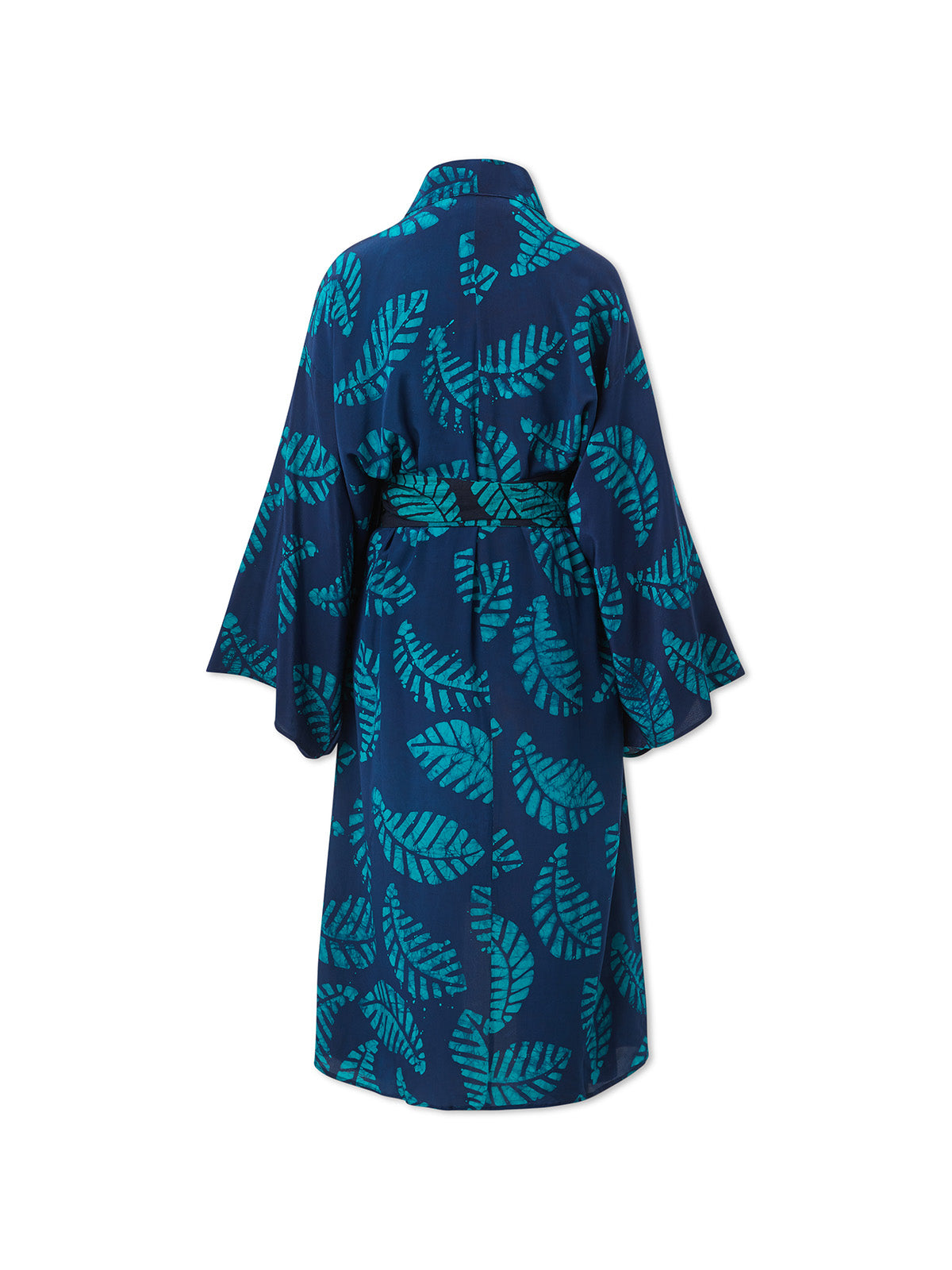 Navy and Green Silk Kimono