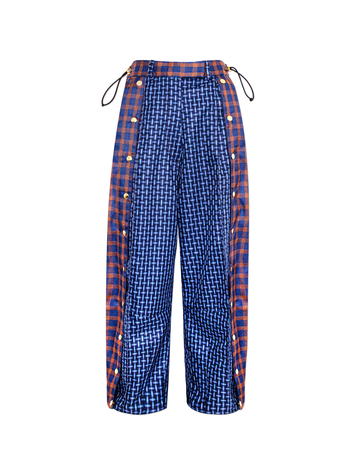 Split-Front Checked Pants