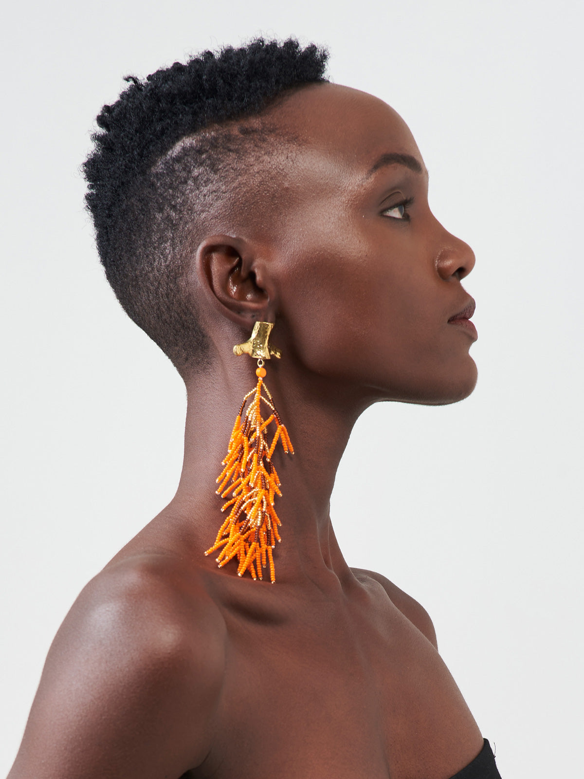 Orange & Brown Yatta Fringe Earrings
