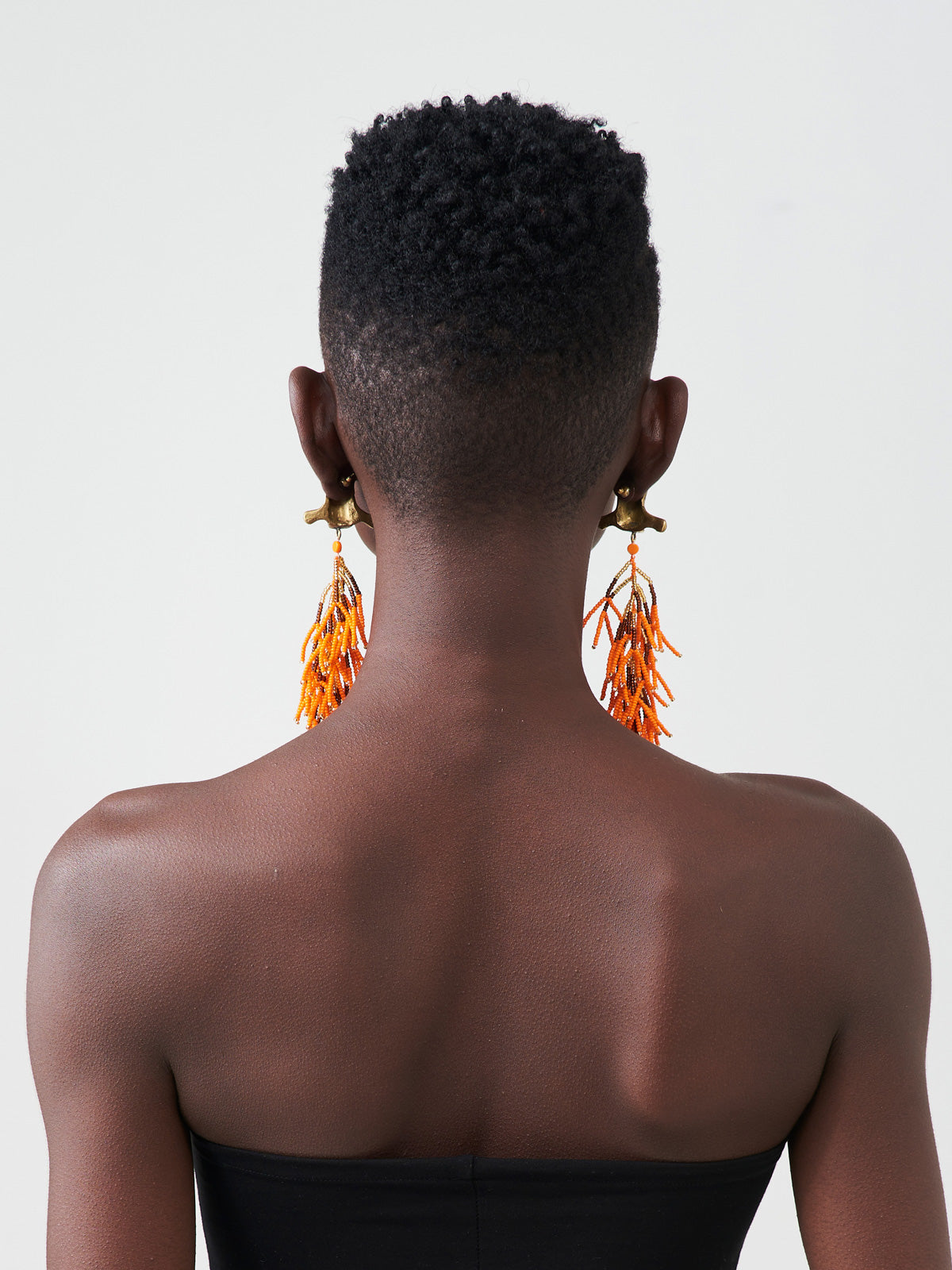 Orange & Brown Yatta Fringe Earrings