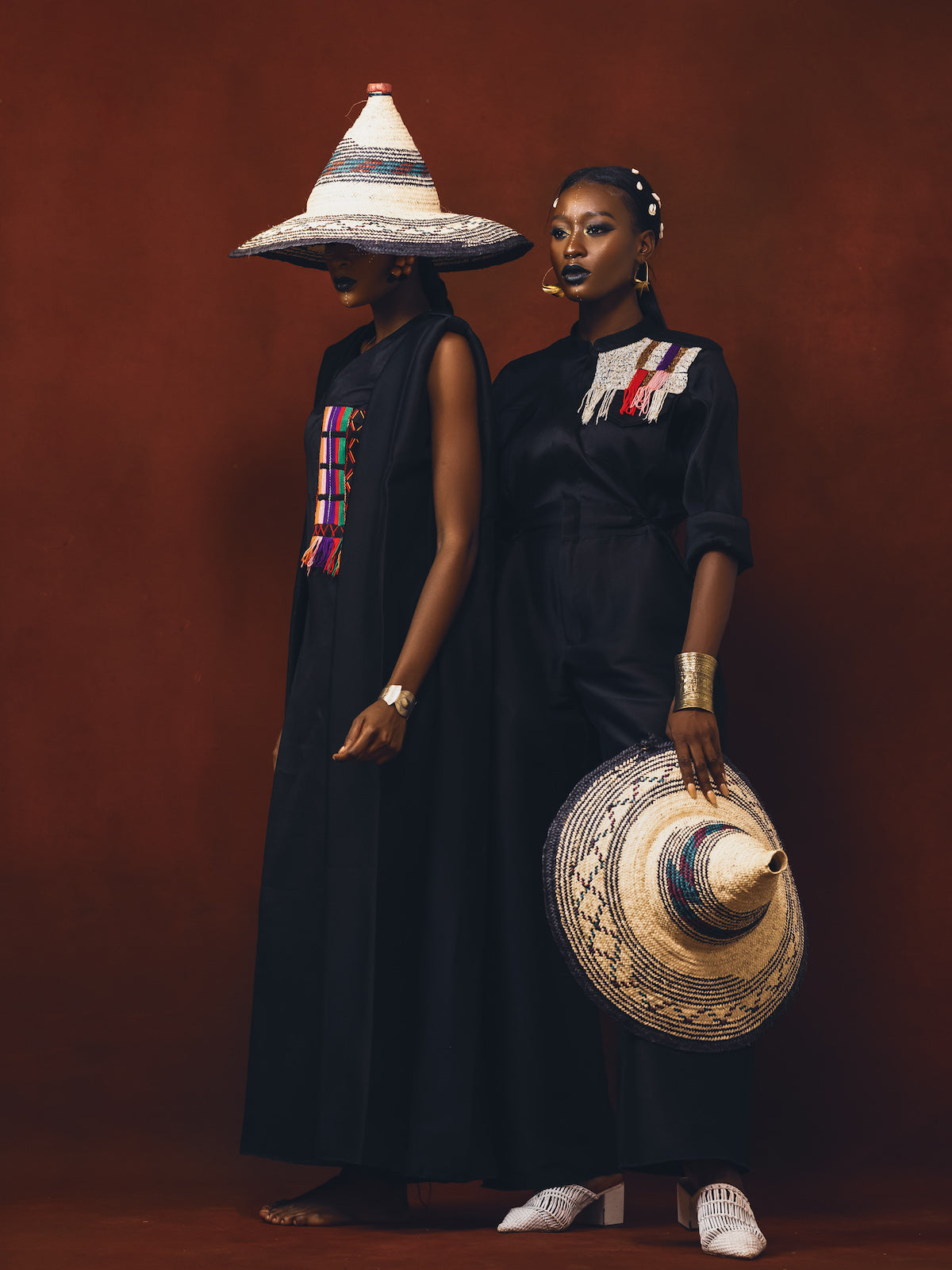 Black Fulani Embroidered Kaftan Dress