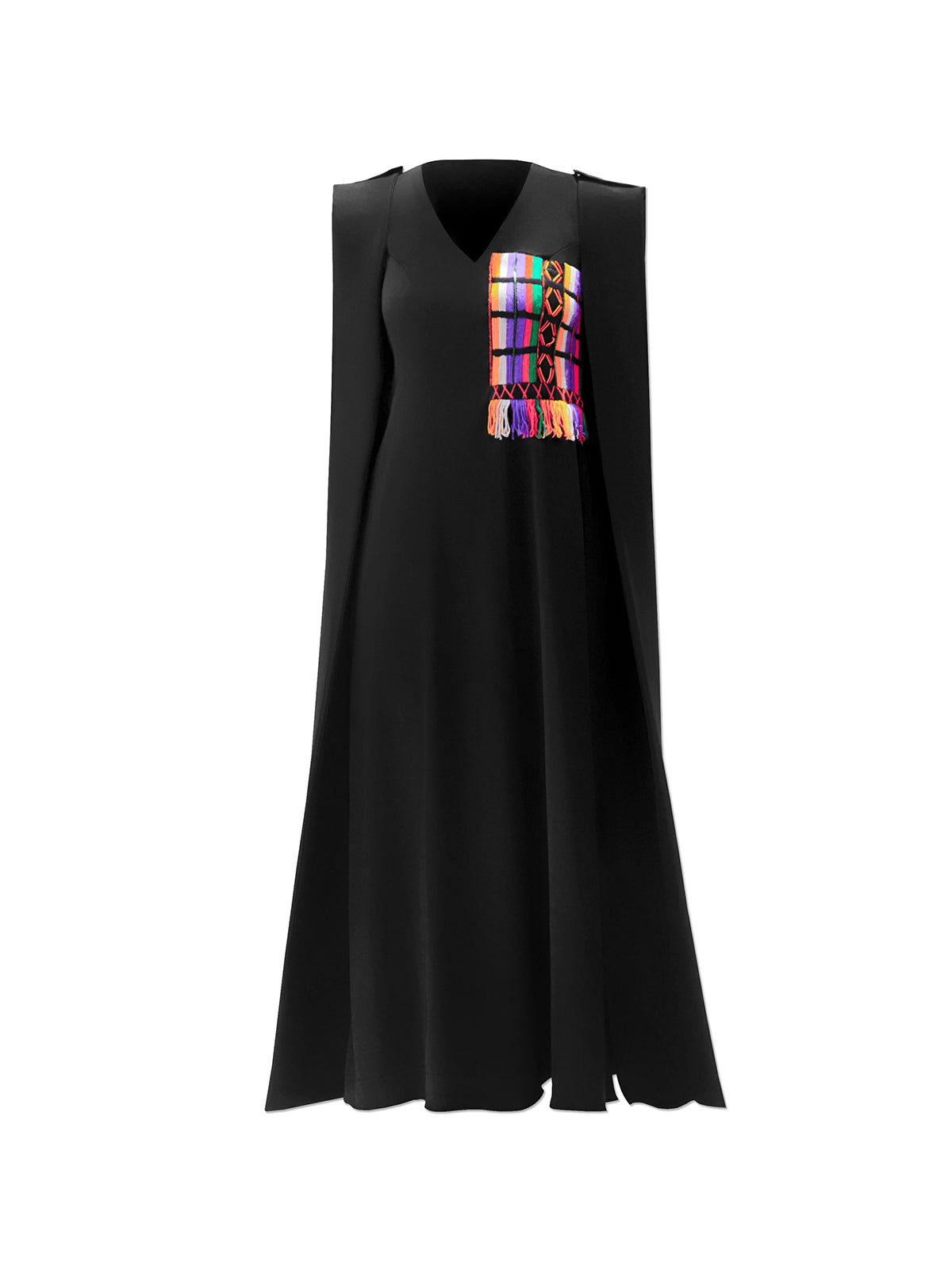 Black Fulani Embroidered Kaftan Dress