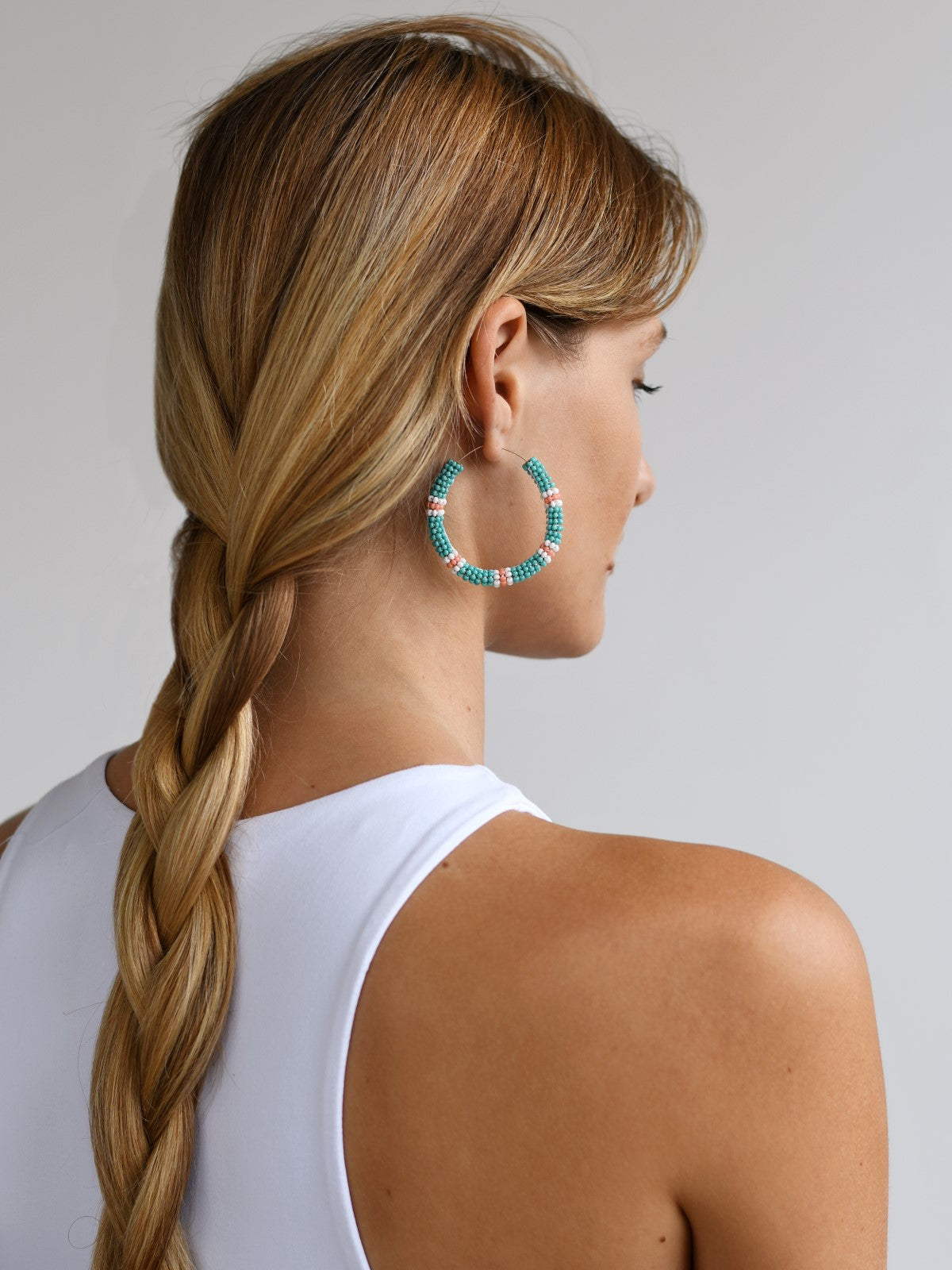 Turquoise & Coral Jongoo Earrings