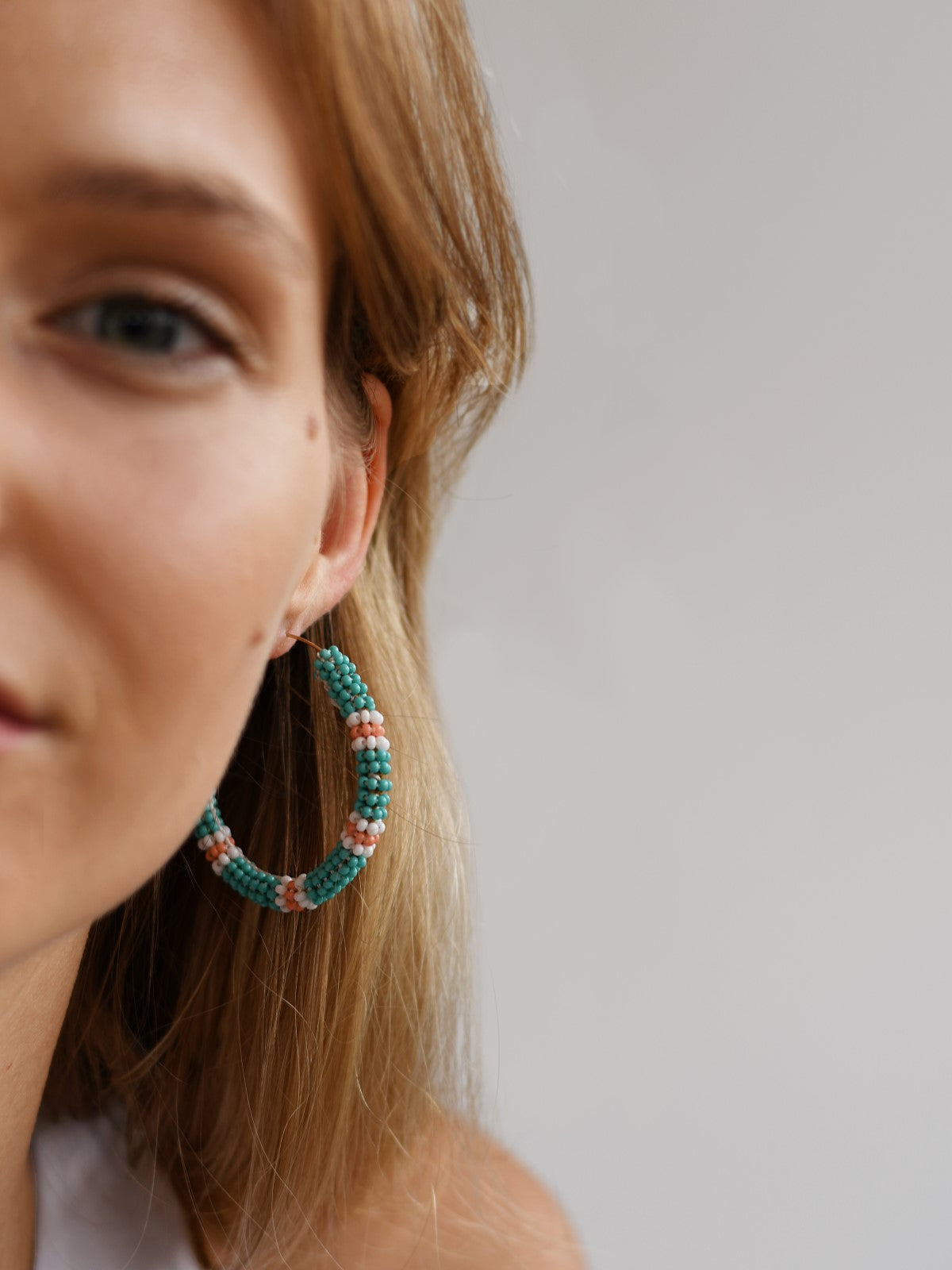 Turquoise & Coral Jongoo Earrings