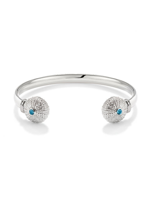 Sea Urchin Wire Cuff with Blue Topaz