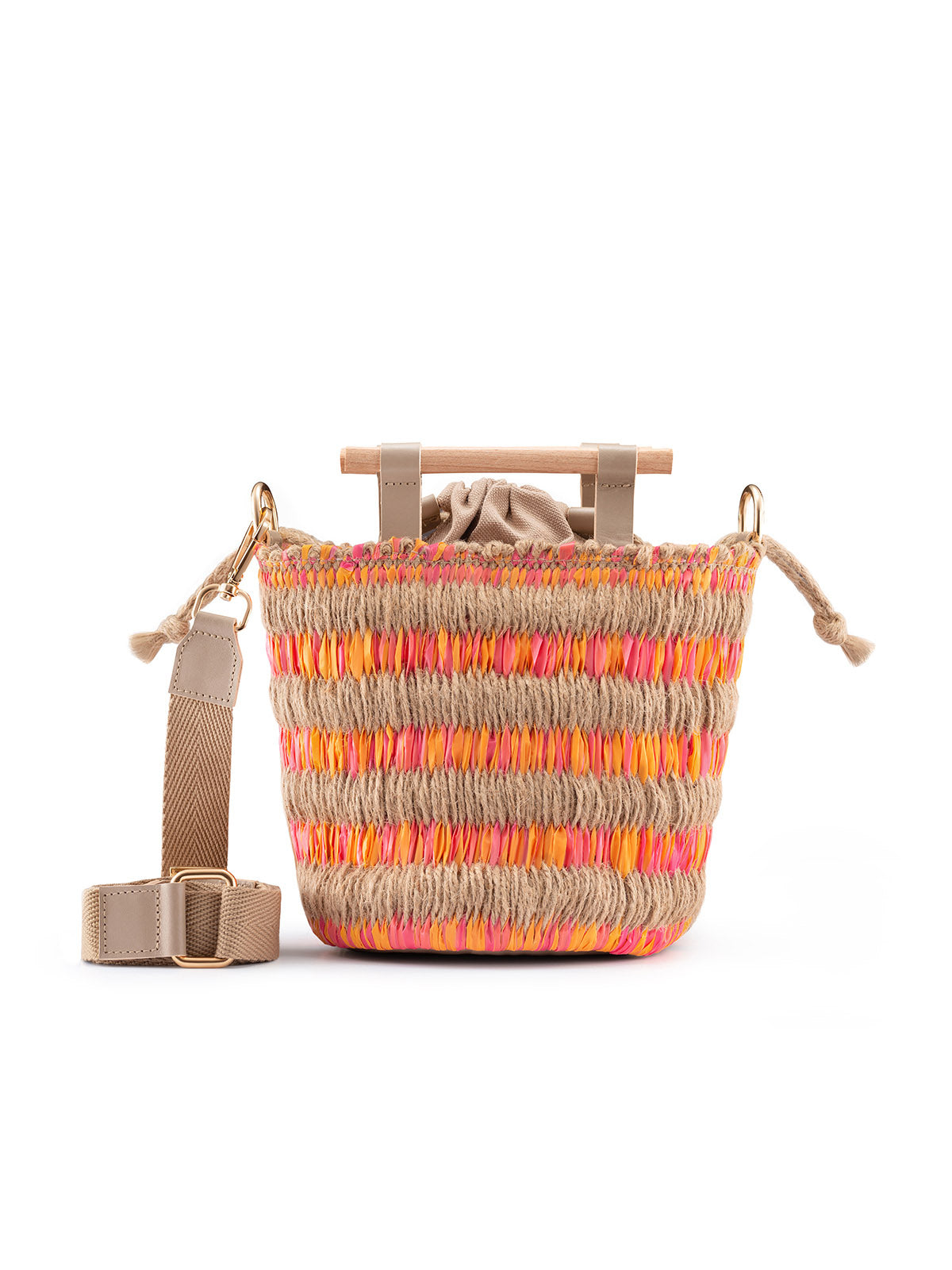 Mini Afro Basket in Pink and Orange